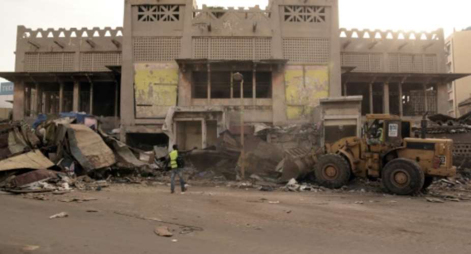 Demolition work at the Sandaga market in Dakar began last week.  By Seyllou AFP