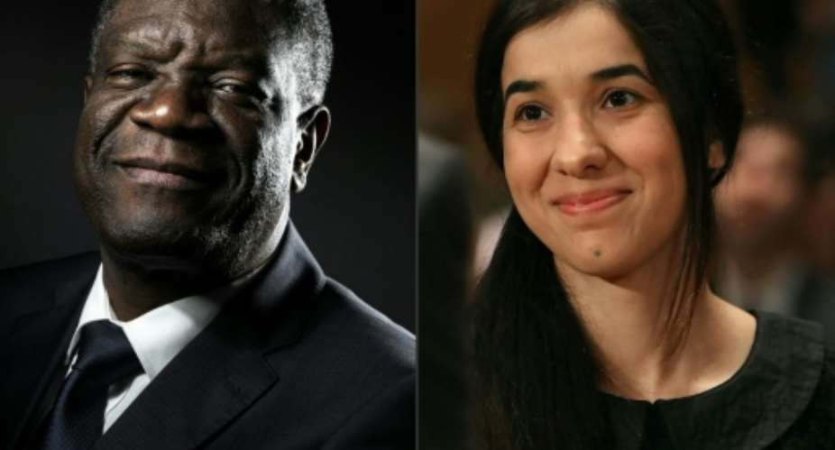 Denis Mukwege and Nadia Murad have dedicated their prize to the hundreds of thousands of women around the world who have endured sexual violence.  By JOEL SAGET, MARK WILSON AFPFile