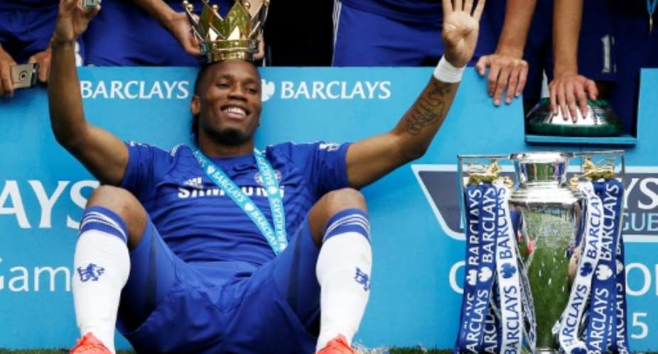Didier Drogba won the Premier League title four times with Chelsea.  By ADRIAN DENNIS AFPFile