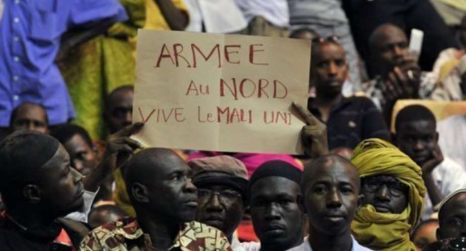 Residents from Northern Mali met in Bamako, demanding weapons.  By Issouf Sanogo AFPFile
