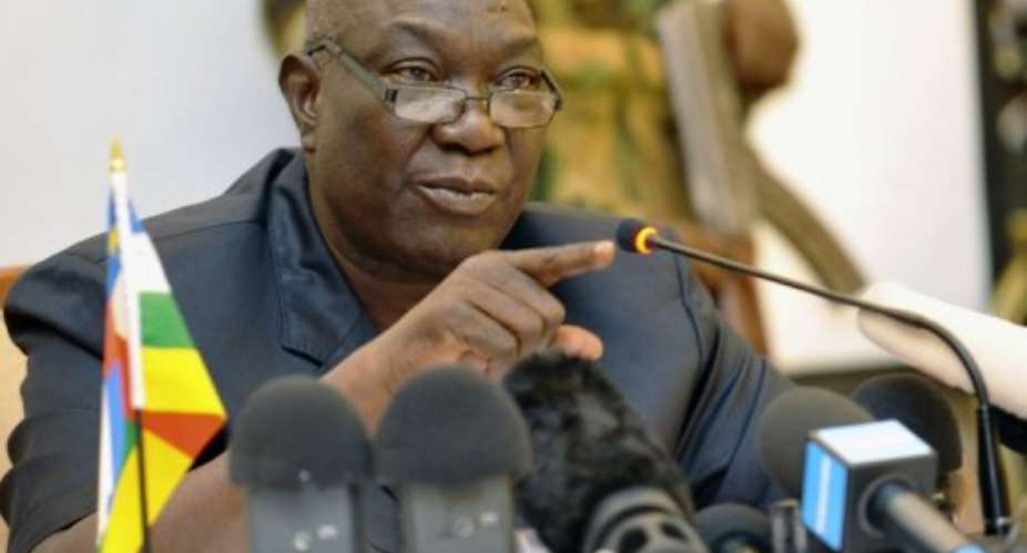 Michel Djotodia speaks during a press conference on March 29, 2013 in Bangui, Central African Republic.  By Sia Kambou (AFP/File)