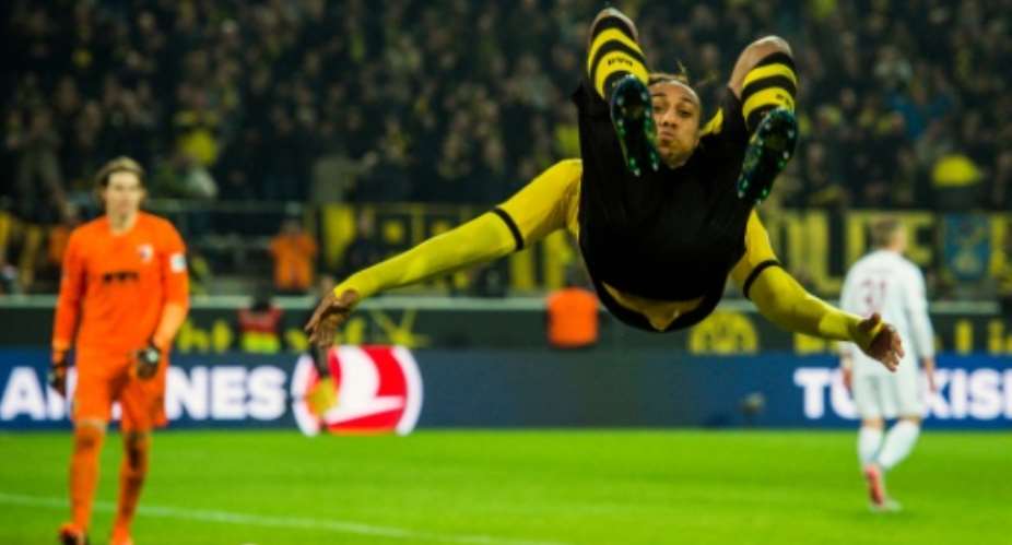 Pierre-Emerick Aubameyang has already scored 17 goals in 14 league games this season for Dortmund, including on October 25, 2015.  By Odd Andersen AFPFile