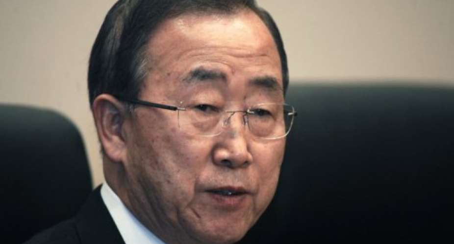 UN Secretary General Ban Ki-moon, on January 28, 2013.  By Simon Maina (AFP)