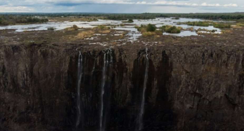 Drought in Zimbabwe reduced the mighty Victoria Falls to a relative trickle last month.  By ZINYANGE AUNTONY AFP