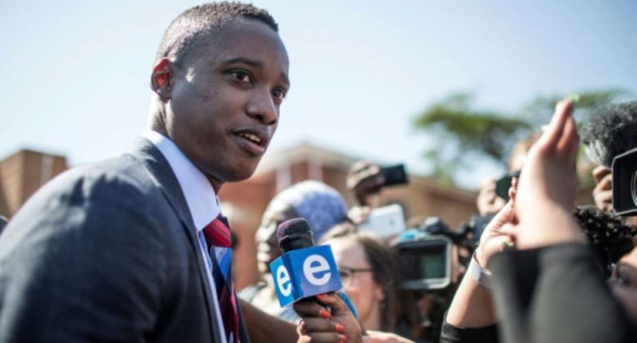 Duduzane Zuma, pictured last year, has  testified before a judicial inquiry probing allegations that his father organised a systematic plunder of government coffers in a scandal known as state capture.  By GULSHAN KHAN AFP