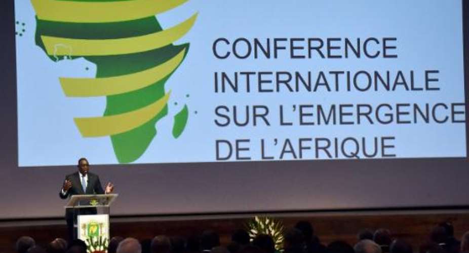 Senegalese President Macky Sall  delivers a speech at the opening of the International Conference on the Emergence of Africa, on March 18, 2015 in Abidjan.  By Issouf Sanogo AFPFile