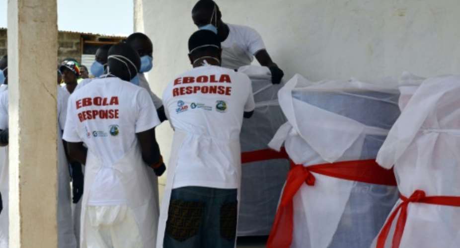 Efforts of Red Cross volunteers to properly bury highly contagious bodies potentially averted as many as 10,452 Ebola cases.  By ZOOM DOSSO AFPFile