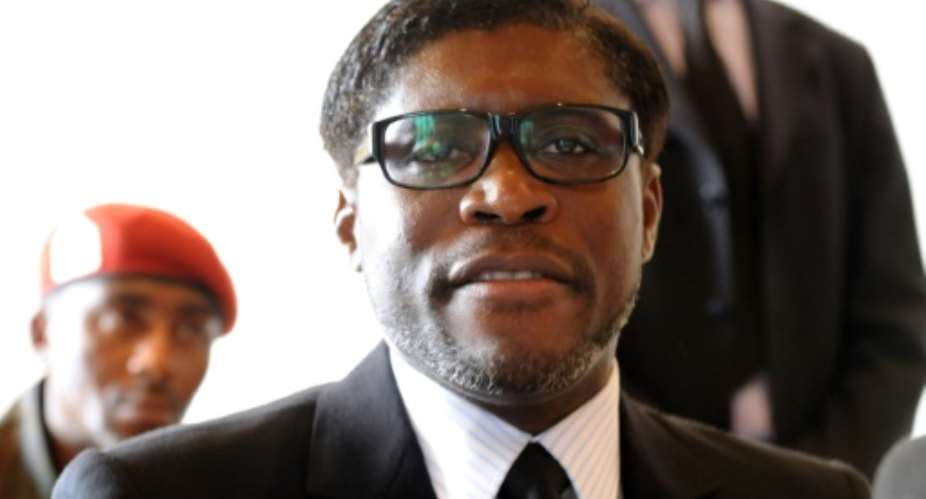 Teodorin Nguema Obiang , pictured on January 24, 2012, is named vice president of Equatorial Guinea.  By Abdekhak Senna AFPFile