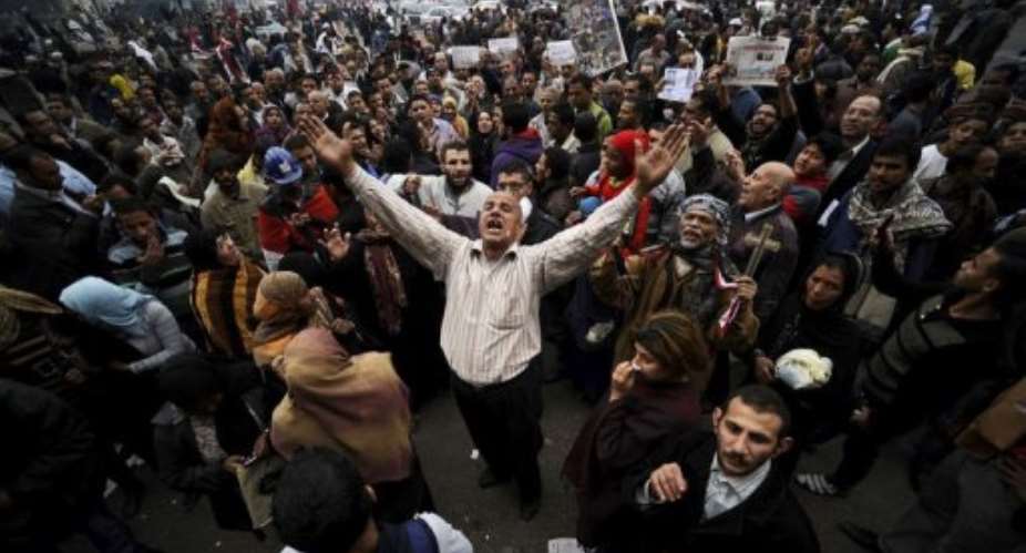 The New Years Eve rally will cap a year of political upheaval in Egypt.  By Filippo Monteforte (AFP)