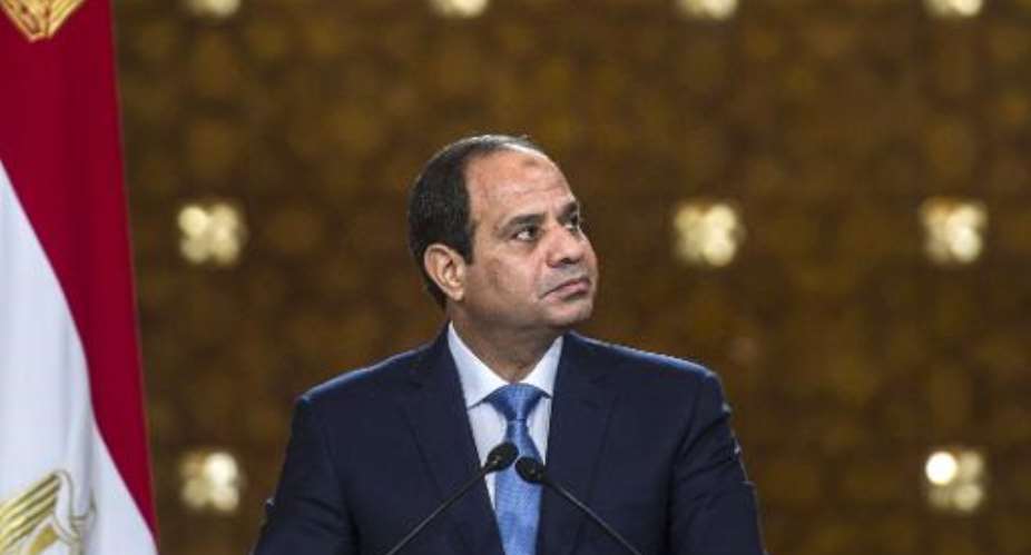 Egypt's Sisi says he is prepared to send troops to stabilise future Palestinian state.  By Khaled Desouki AFPFile