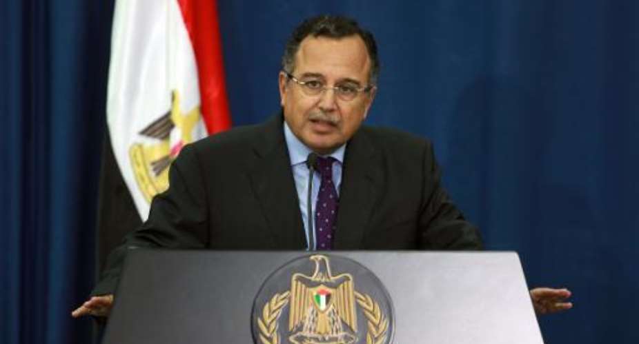 Egyptian Foreign Minister Nabil Fahmy speaks during a press conference in Ramallah on August 26, 2013.  By Abbas Momani AFPFile