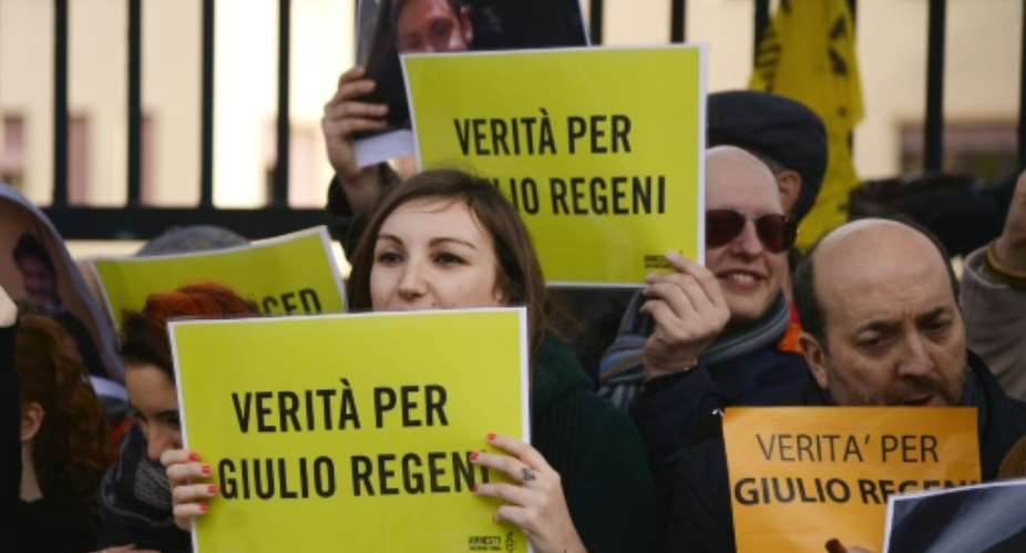 Cambridge University student Giulio Regeni was found dead bearing signs of torture in February, having disappeared in central Cairo in January.  By Filippo Monteforte AFPFile