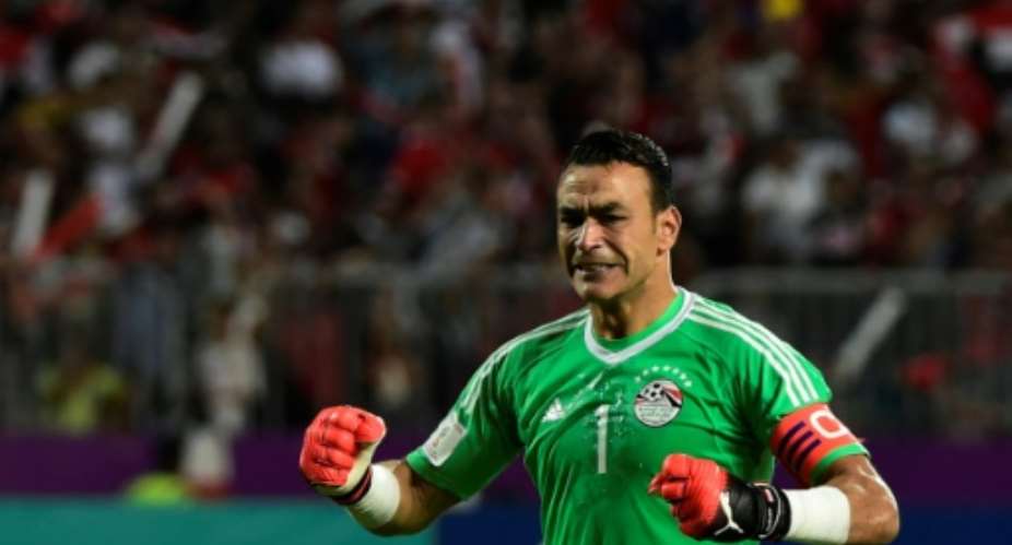 Egypt goalkeeper Essam el Hadary is the oldest player at 45 to feature in an Africa Cup of Nations finals match.  By KHALED DESOUKI (AFP/File)