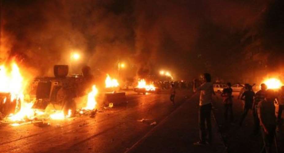 Egyptian Coptic Christians clash with soldiers and anti-riot police during a protest in Cairo in early October 2011.  By Owaise Mahmoud (AFP/File)