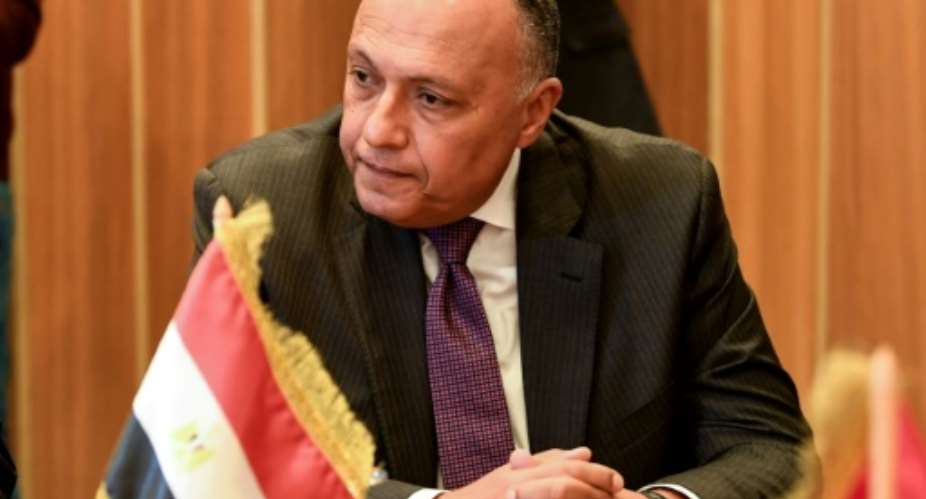 Egyptian Foreign Minister Sameh Shoukry defended the legality of a 2003 maritime agreement with Cyprus.  By FETHI BELAID AFPFile
