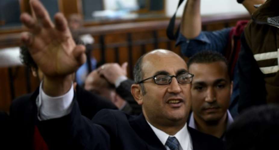 Egyptian lawyer Khaled Ali C, seen in 2016, was the main lawyer to bring a case against the government after it agreed to hand over two Red Sea islands to Saudi Arabia in April last year.  By MOHAMED EL-SHAHED AFPFile