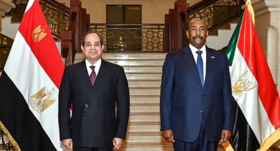 Egyptian President Abdel Fattah al-Sisi L made his first to neighbouring Sudan since the ouster of longtime autocrat Omar al-Bashir and met head of state General Abdel Fattah al-Burhan.  By - EGYPTIAN PRESIDENCYAFP