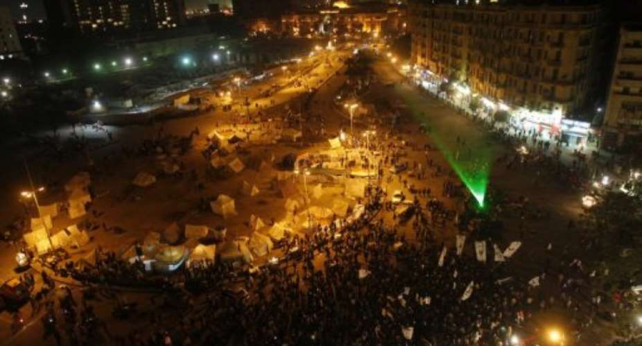 Egyptian protesters throng Tahrir Square in Cairo to call for the fall of the president, on January 24, 2013.  By Mohammed Abed AFP