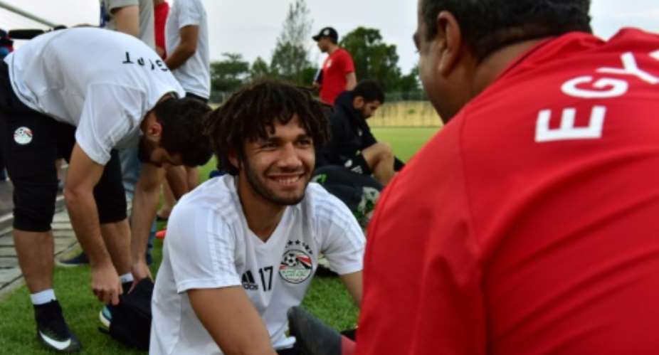 Egypt's players attend a training session in Libreville on February 4, 2017, on the eve of the 2017 Africa Cup of Nations final against Cameroon.  By ISSOUF SANOGO AFP