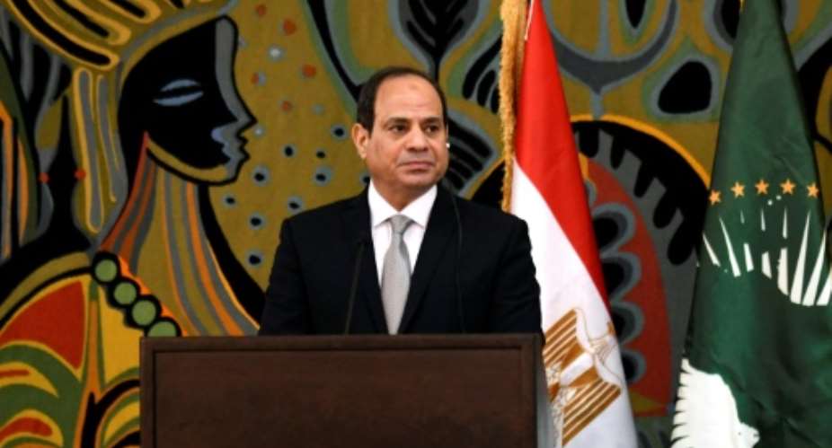 Egypt's president and current African Union chair, Abdel Fattah al-Sisi.  By SEYLLOU AFP