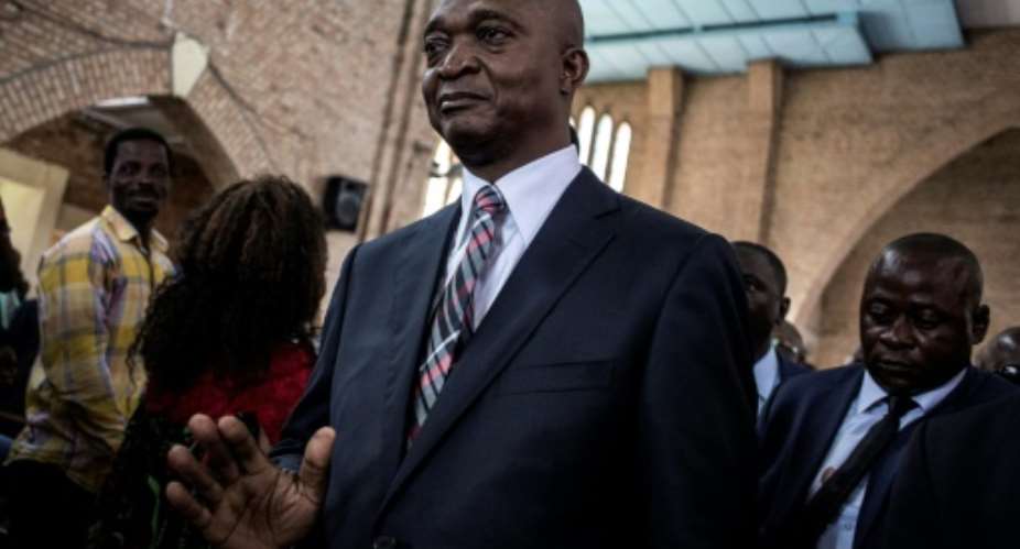 Emmanuel Ramazani Shadary, pictured at the official launch of his election campaign last month.  By John WESSELS AFP