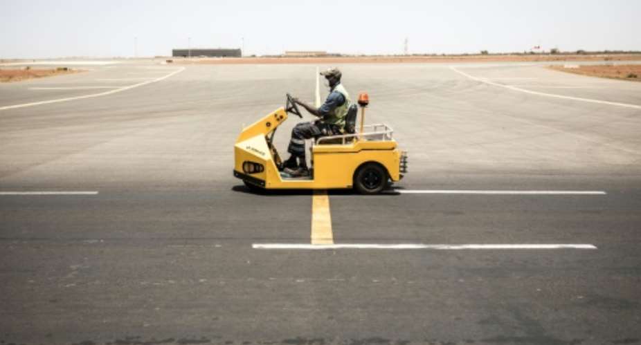 Empty: Dakar's Blaise Diagne International Airport.  By JOHN WESSELS AFP
