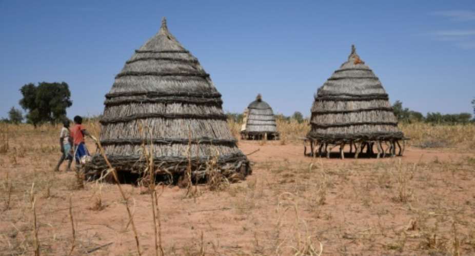 Empty: Storage huts for millet at a village in Niger's Ouallam area.  By Boureima HAMA AFP