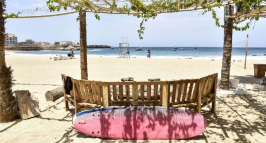 Empty: The beach at Tarrafal, Cape Verde's main tourist resort.  By Seyllou AFP