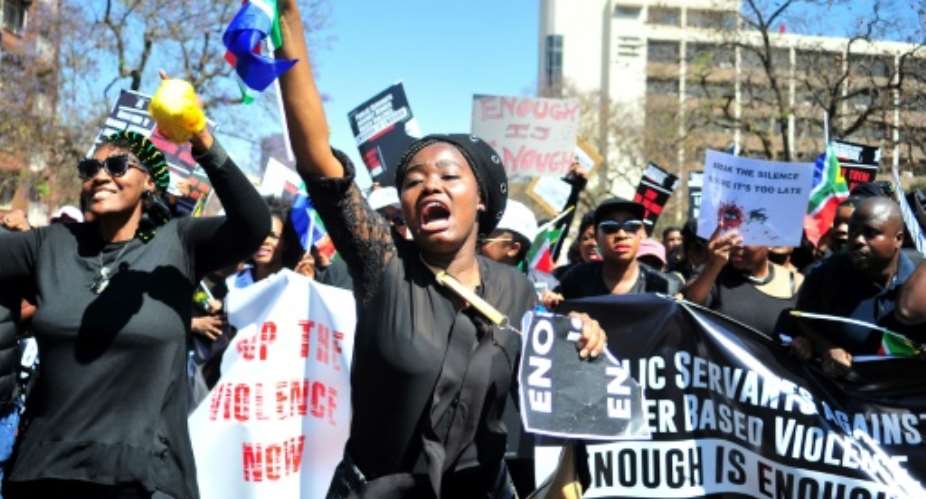 Enough is enough: A protest march in Pretoria in September.  By Phill Magakoe AFP