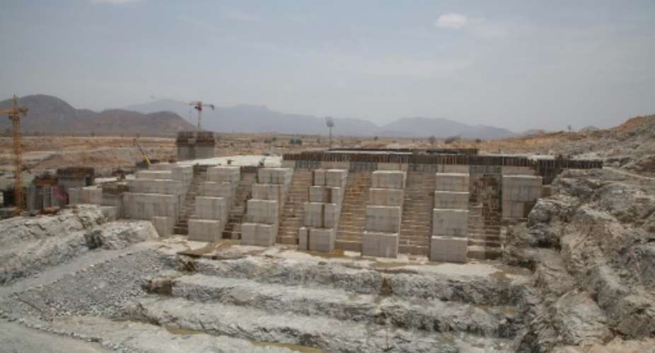 Ethiopia began constructing the Grand Renaissance Dam pictured March 2015 in 2012, but the project turned controversial when Egypt said the dam would severely reduce its water supplies.  By ZACHARIAS ABUBEKER AFPFile