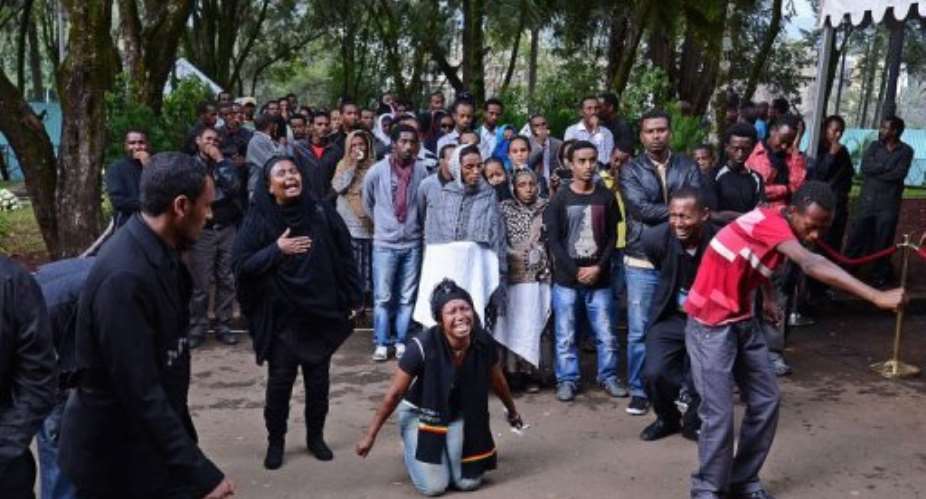 Meles funeral is set to begin mid-morning Sunday in Addis Ababas sprawling Meskel Square.  By Carl de Souza (AFP)