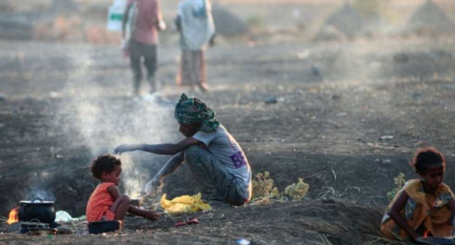 Ethiopian refugees who fled the conflict in Tigray, pictured in eastern Sudan in 2020. Around one million remain displaced from the conflict.  By Ebrahim HAMID (AFP)