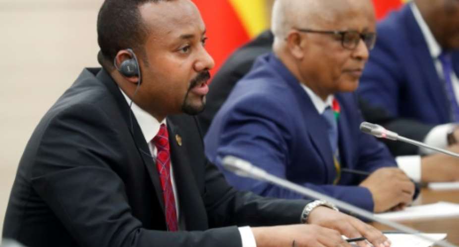 Ethiopia's Prime Minister Abiy Ahmed, pictured  October 23, 2019, has raised the prospect of more ethnic violence.  By Sergei CHIRIKOV POOLAFP