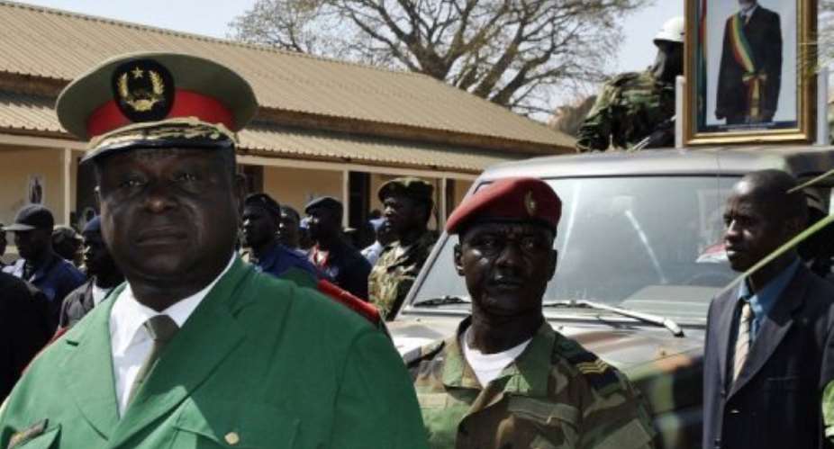 Army chief of staff General Antonio Indjai, left, led the coup.  By Mamadu Alfa Balde AFPFile