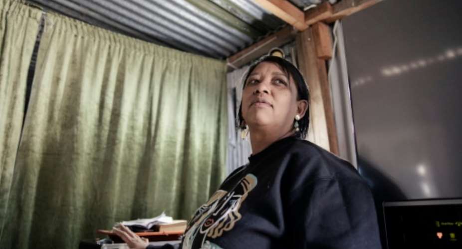 Evicted: Ursula Felkers, a resident of Blikkiesdorp, aka Tin Can Town, near Cape Town.  By GIANLUIGI GUERCIA (AFP)