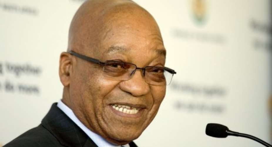 South African President Jacob Zuma speaks on April 25, 2013, in Cape Town.  By Rodger Bosch (AFP/File)