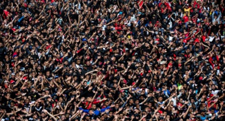 Fans of Wydad Athletic Club cheer in 2017.  By FADEL SENNA AFPFile