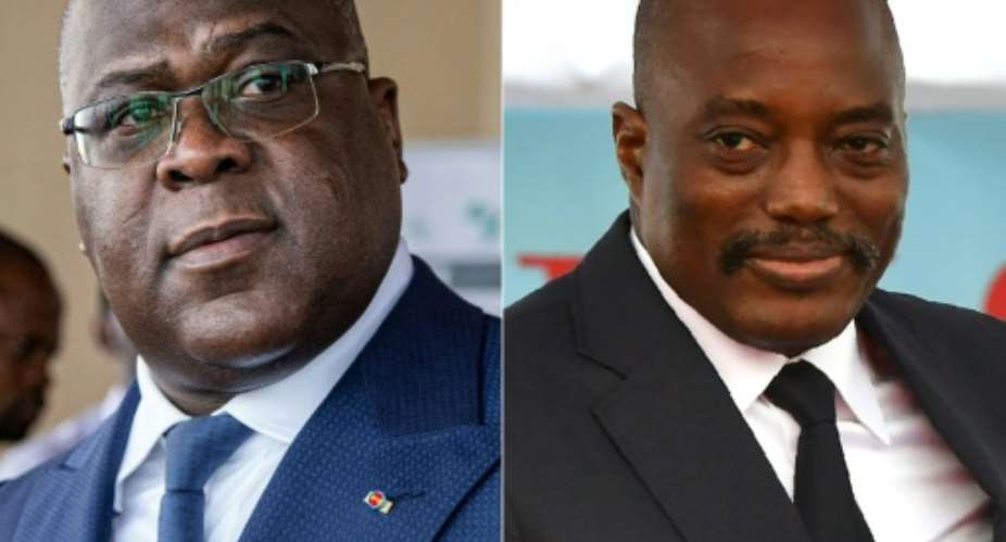 Felix Tshisekedi L took over from Joseph Kabila R after elections in December 2018. It was DR Congo's first-ever peaceful transition, but failed to avert a power struggle between their supporters.  By Tchandrou Nitanga, TONY KARUMBA AFPFile