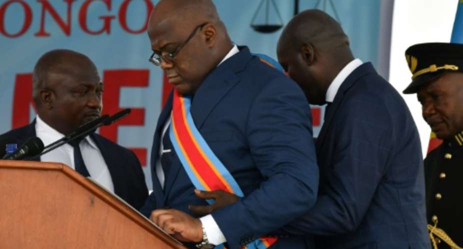 Felix Tshisekedi must negotiate numerous tough challenges -- notably a swathe of strikes -- as he treads a political tightrope following his hotly contested election.  By TONY KARUMBA AFPFile