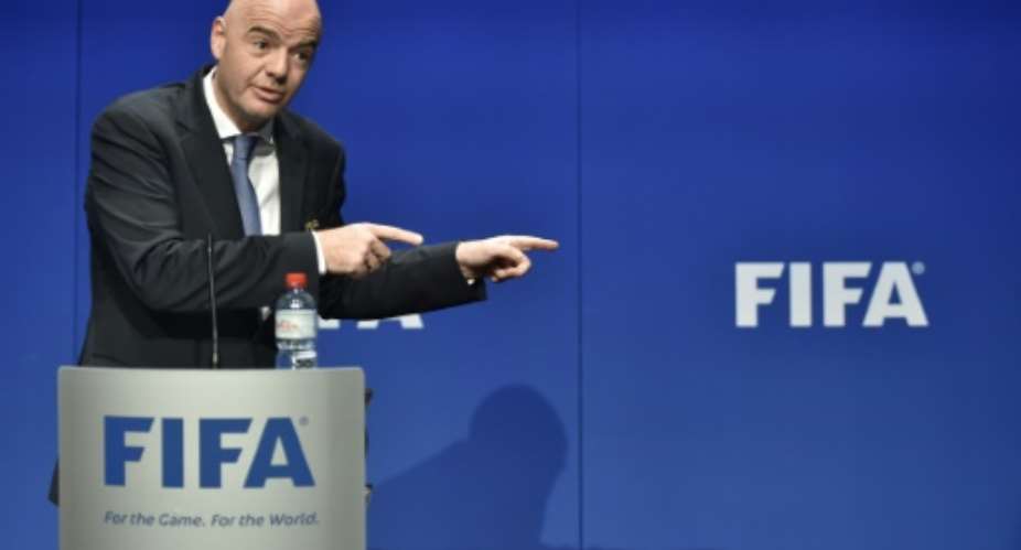FIFA President Gianni Infantino speaks during a press briefing closing a meeting of the FIFA executive council at FIFA headquarters in Zurich on January 10, 2017.  By Michael BUHOLZER AFP