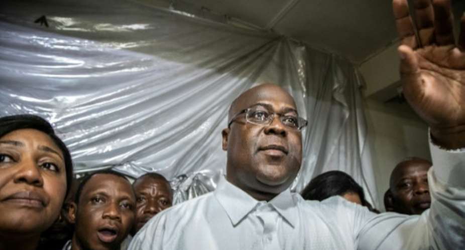 Flix Tshisekedi, 55, at his party headquarters in KInshasa the night his provisional election victory was announced on January 10, 2019..  By Caroline Thirion AFPFile