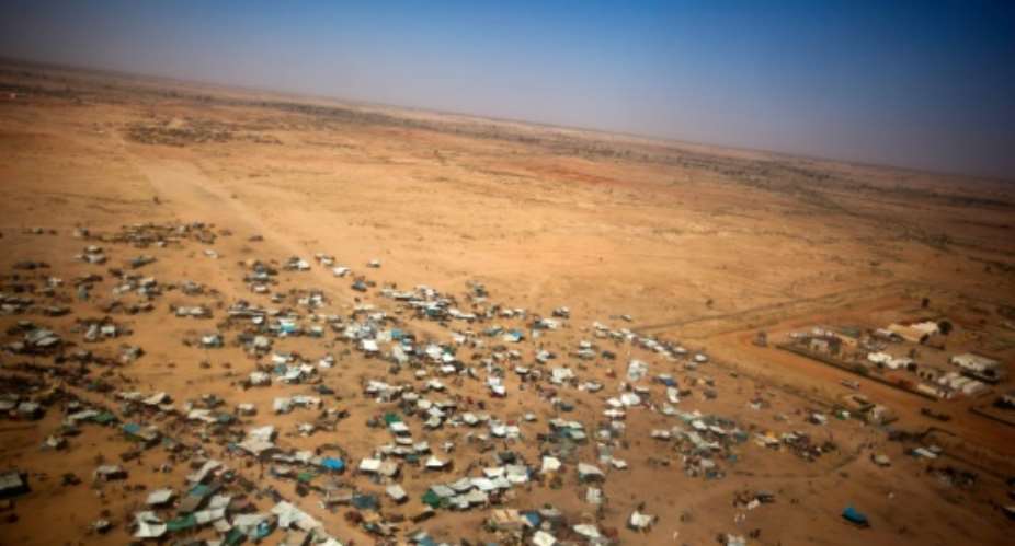 A general view taken on March 18, 2014 shows a settlement for displaced people in North Darfur.  By Albert Gonzalez Farran UNAMIDAFPFile