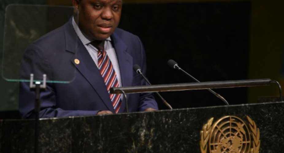 Foreign Minister of Zambia Harry Kalaba addresses the 69th session of the UN General Assembly in New York on September 26, 2014.  By DON EMMERT AFPFile