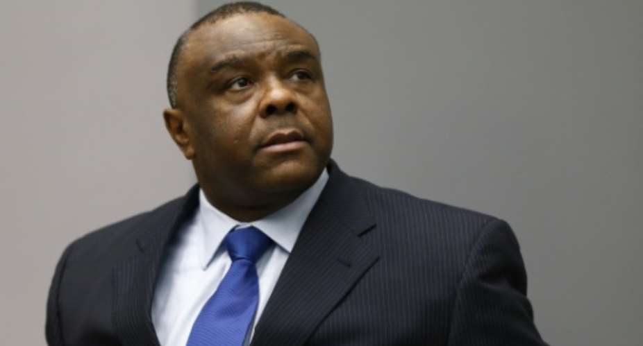 Former Congolese vice president Jean-Pierre Bemba during his 2016 war crimes trial at the International Criminal Court ICC in The Hague.  By Michael Kooren PoolAFPFile