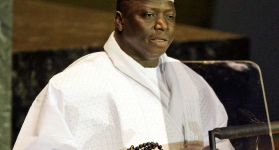 Former Gambian President Yahya Jammeh, pictured in 2005, has been in exile since January 2017 after a 22-year-rule marked by human rights violations, but has plans to return.  By JEFF HAYNES AFPFile