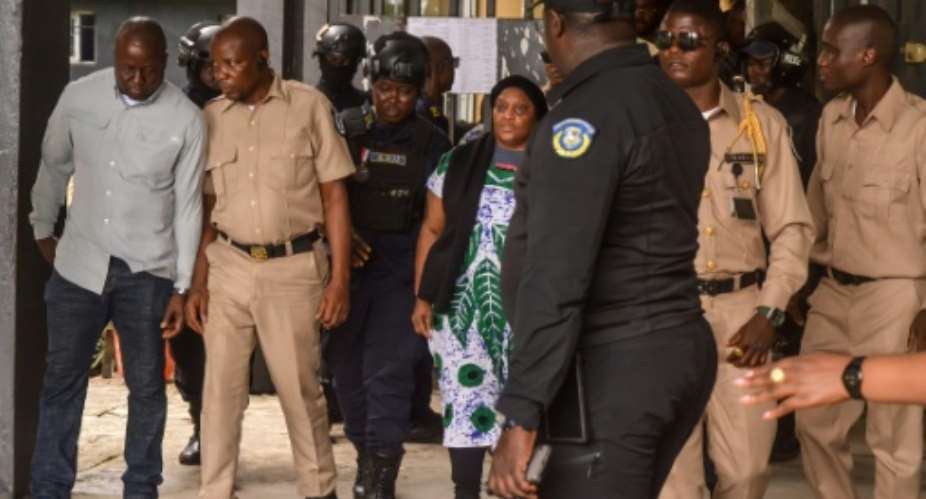 Former Liberian vice president Jewel Howard-Taylor (C) is accused of involvement in the drug trade.  By Matthew Jacobs (AFP)