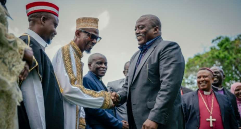 Former president Joseph Kabila (2nd R) had left the Democratic Republic of Congo in 2023.  By Jospin Mwisha (AFP)