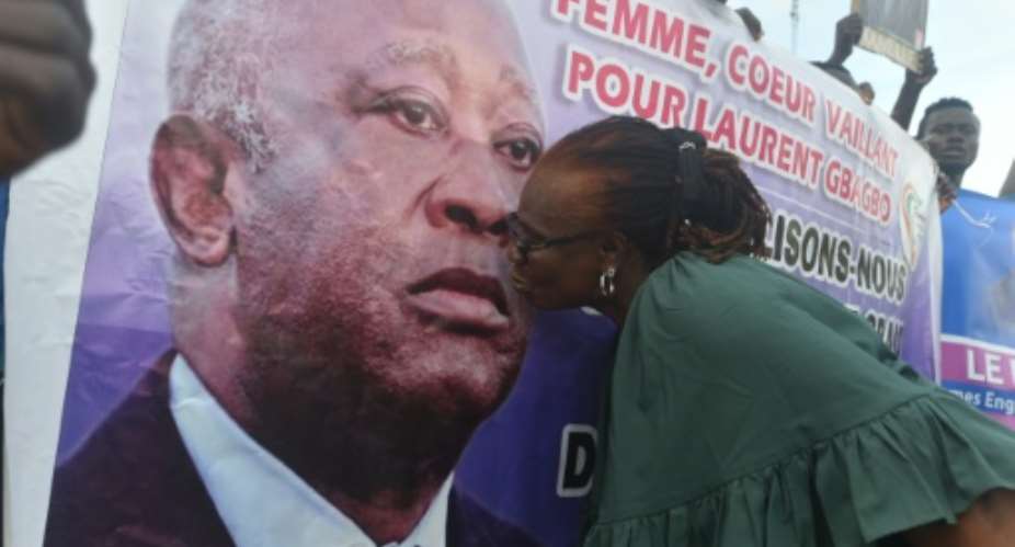 Former president Laurent Gbagbo still inspires fierce loyalty among his supporters.  By SIA KAMBOU AFPFile