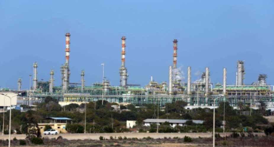 The Mellitah oil and gas terminal on the outskirts of Zwara in western Libya.  By Mahmud Turkia AFP