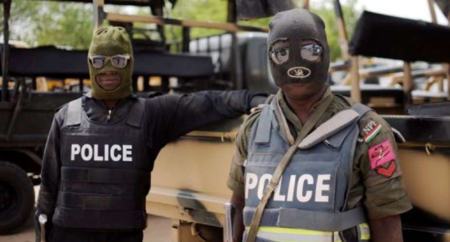 Police on patrol in Maiduguri in Borno state on June 5, 2013.  By Quentin Leboucher AFPFile